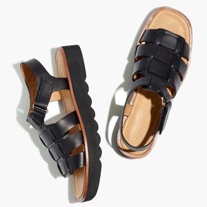 Madewell Black Fisherman Sandal 6.5 EUC